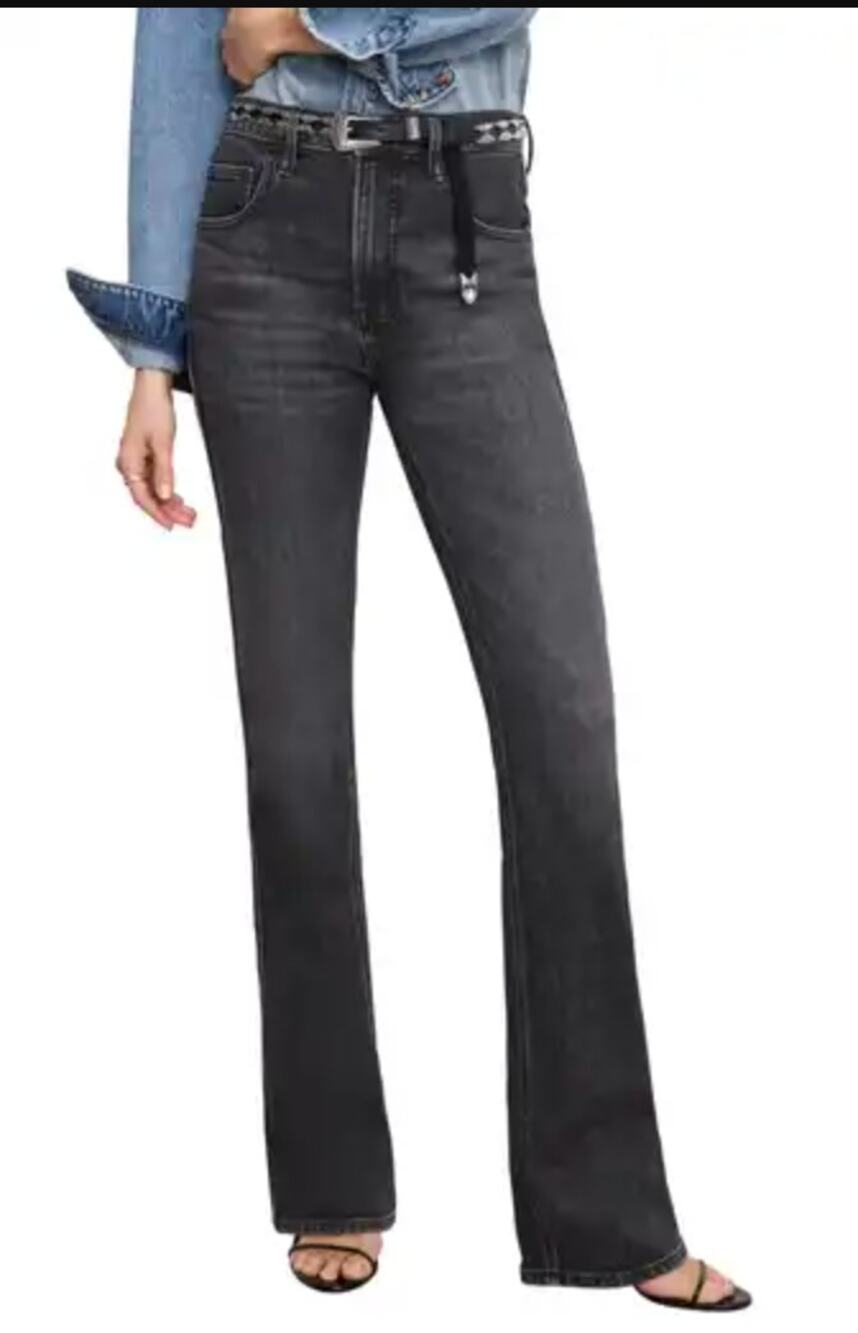 Good American High Waisted Denim Good Flare Jeans Washed Black 8 / 29